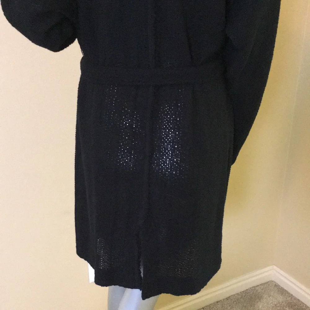 FREE PEOPLE BEACH | Black Cotton Belted Duster Cardigan Sweater